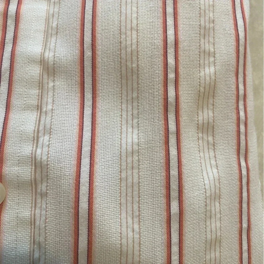 Banana Republic Men's Long Sleeve Shirt 100% Cotton‎ Cream Stripe Size XX Large